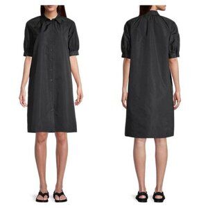 Lafayette 148 New‎ York Brennan Short Puff Sleeve Shirtdress Black Size XS